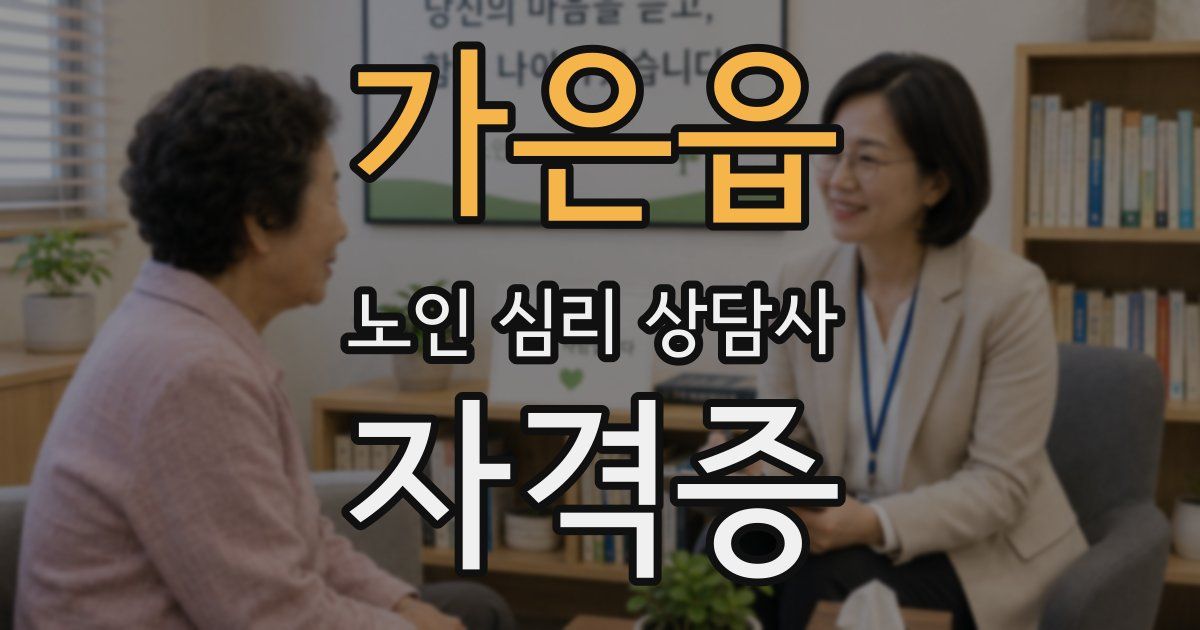 가은읍 노인 심리 상담사 자격증