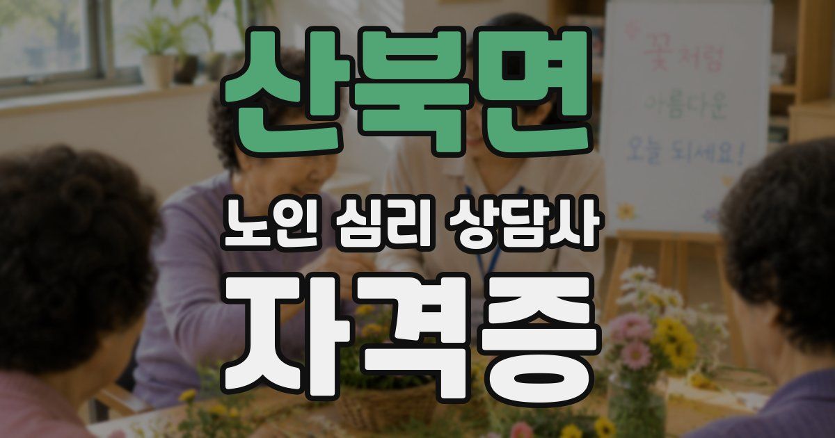 산북면 노인 심리 상담사 자격증