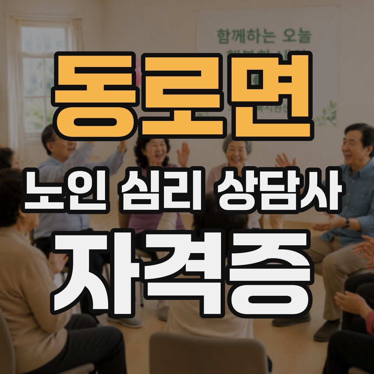 동로면 노인 심리 상담사 자격증