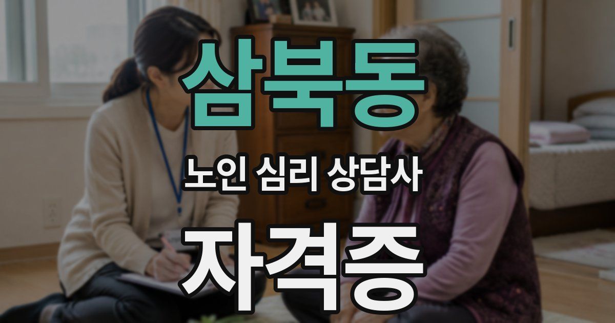 삼북동 노인 심리 상담사 자격증