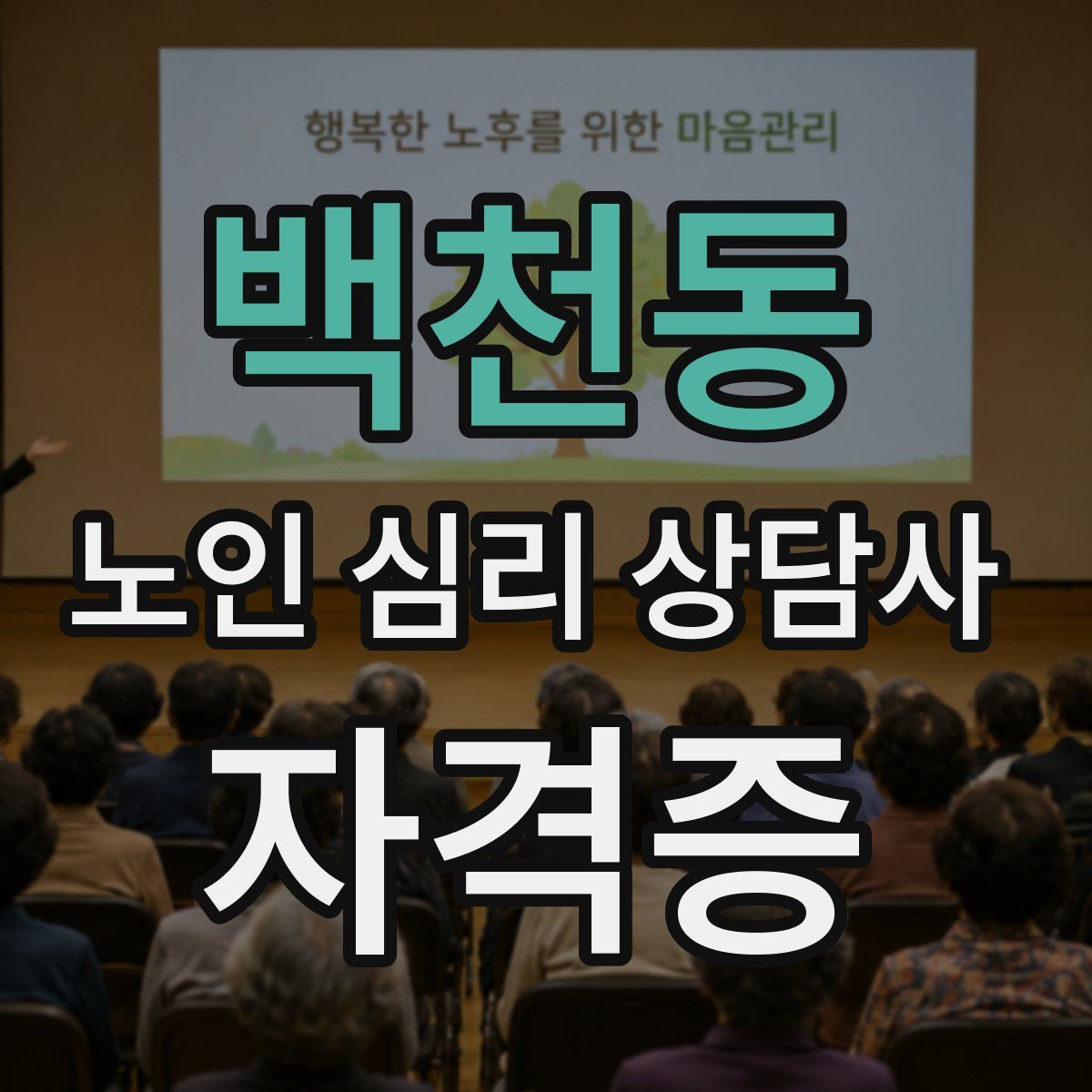 백천동 노인 심리 상담사 자격증
