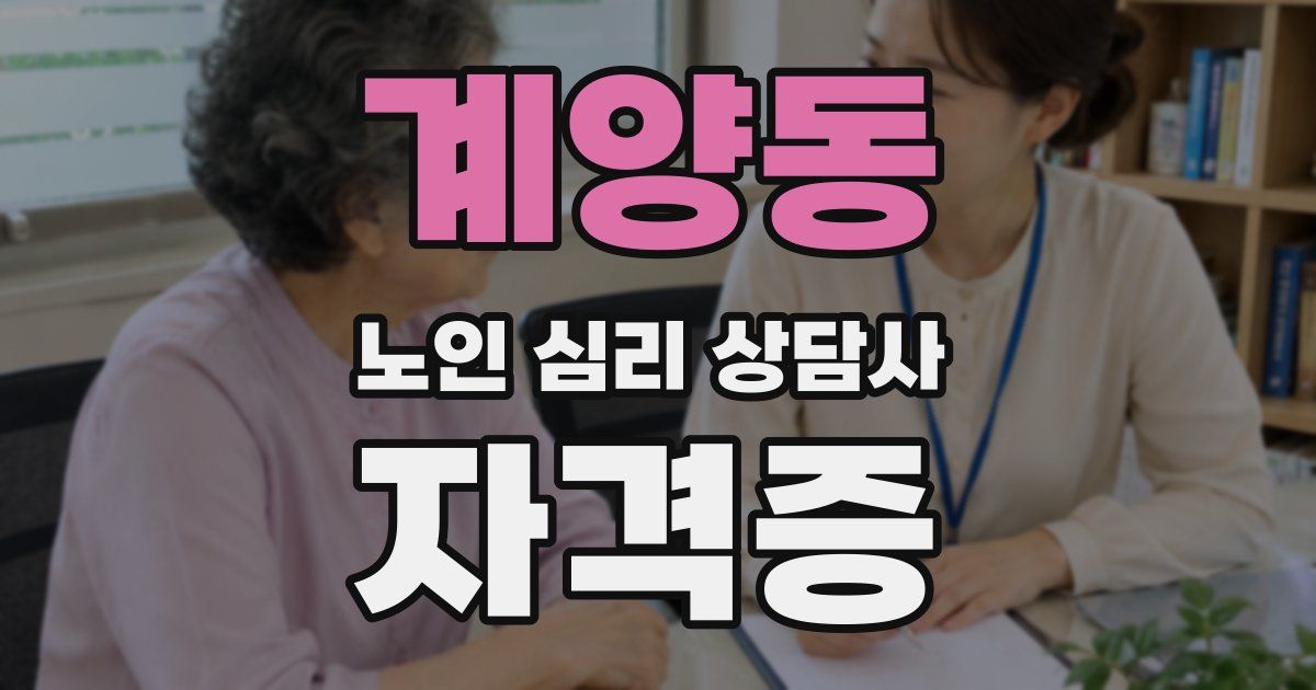 계양동 노인 심리 상담사 자격증