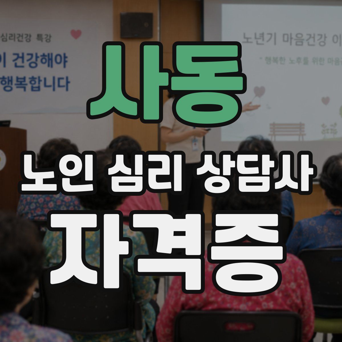 사동 노인 심리 상담사 자격증