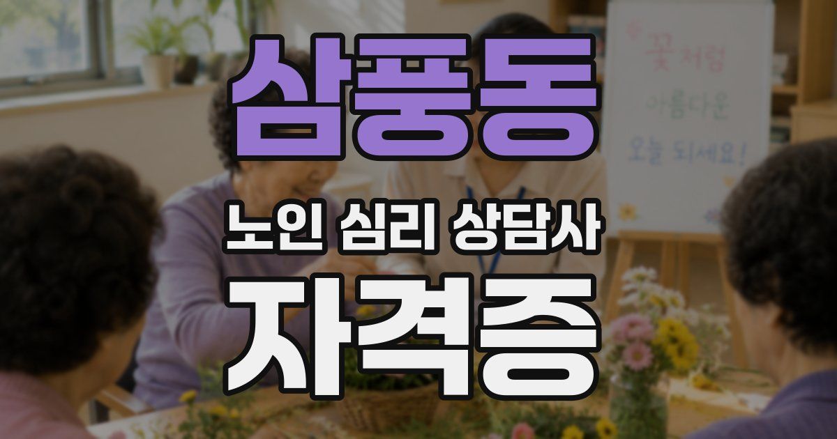 삼풍동 노인 심리 상담사 자격증