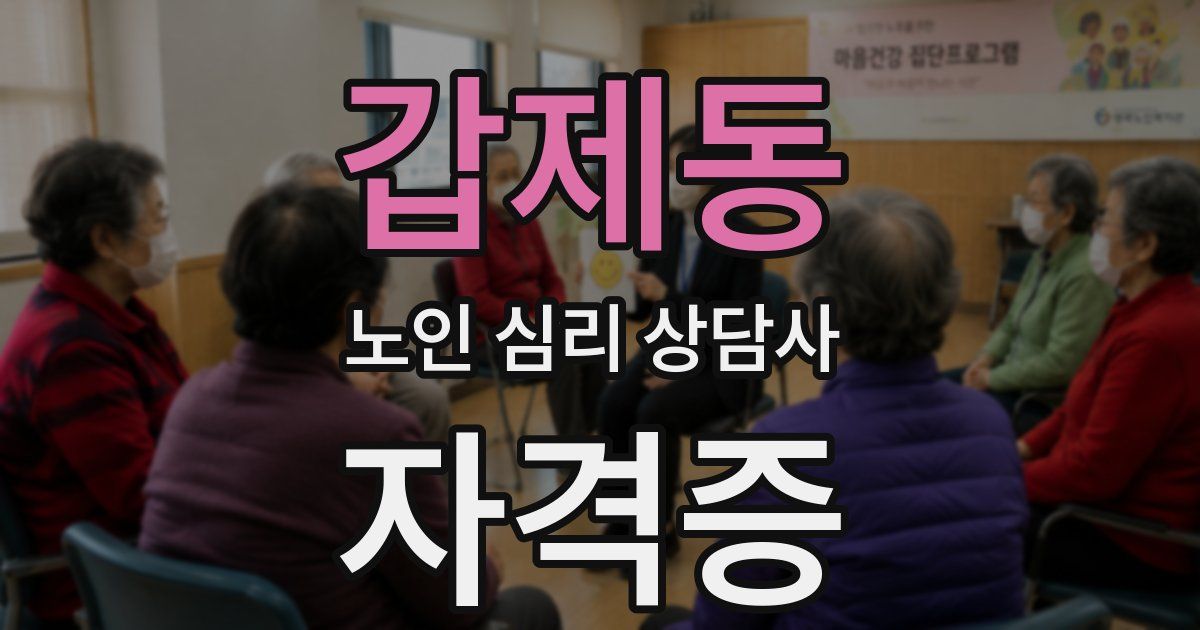 갑제동 노인 심리 상담사 자격증