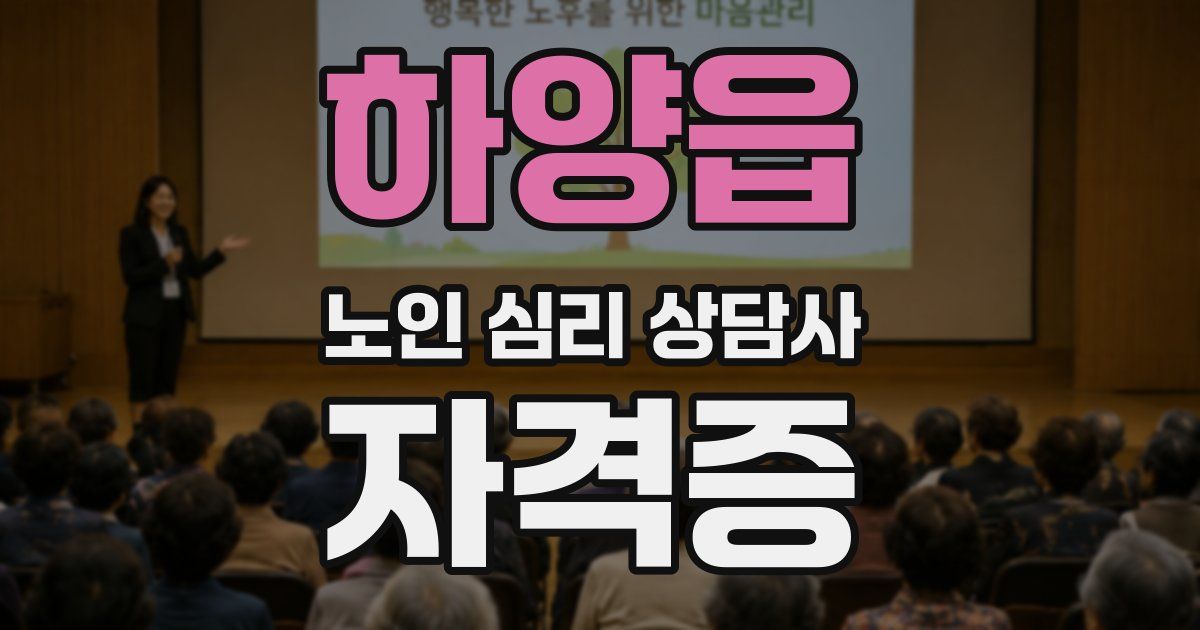 하양읍 노인 심리 상담사 자격증