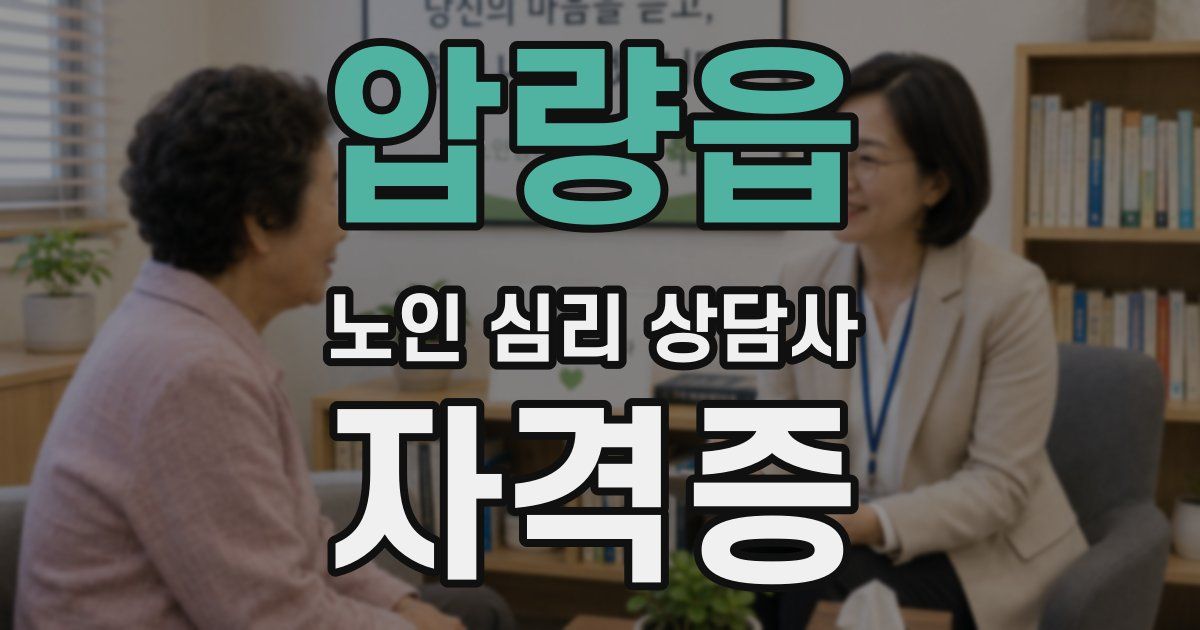 압량읍 노인 심리 상담사 자격증