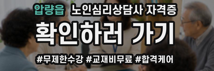 압량읍 노인 심리 상담사 자격증