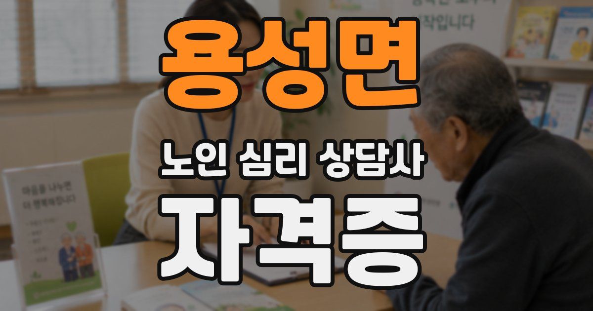 용성면 노인 심리 상담사 자격증