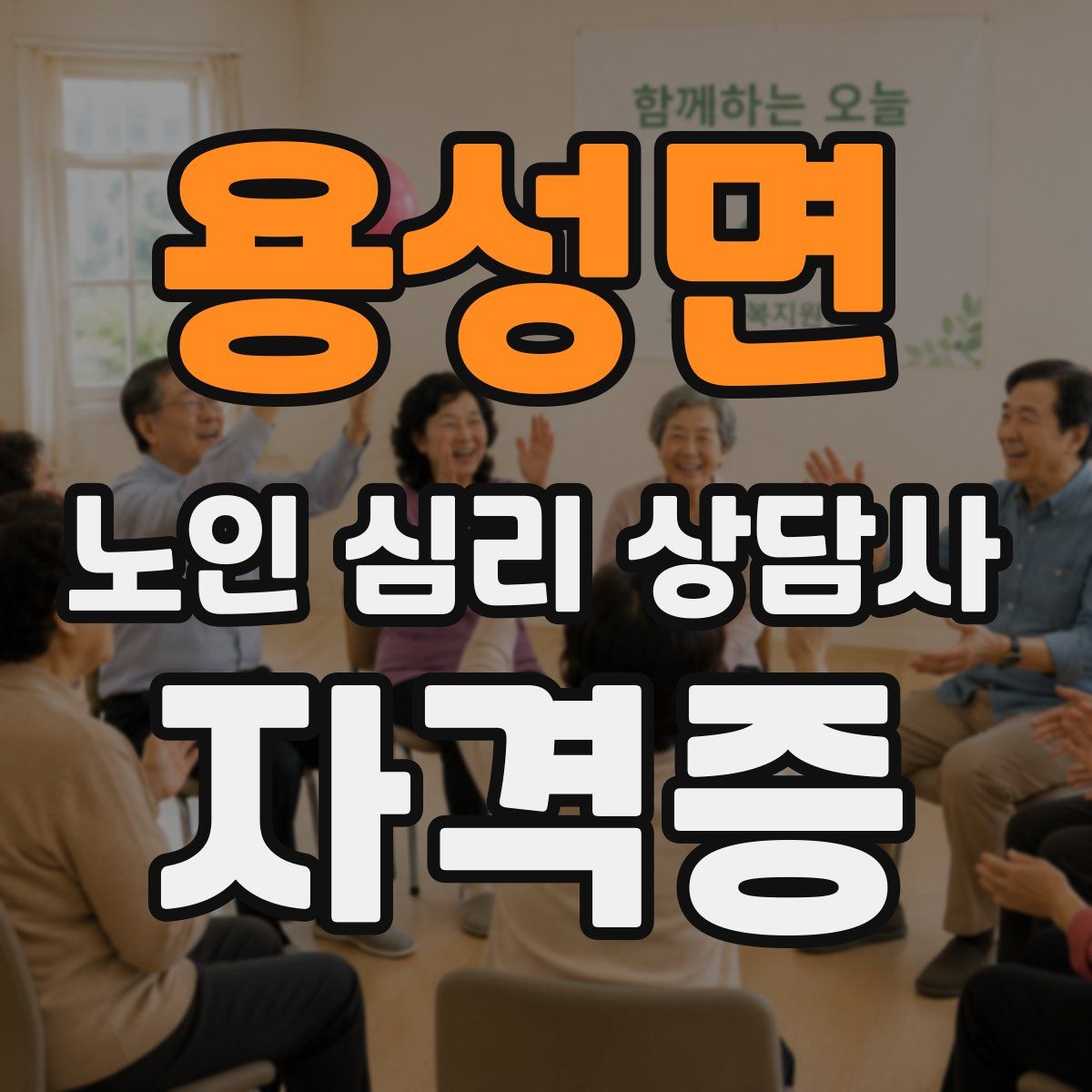 용성면 노인 심리 상담사 자격증