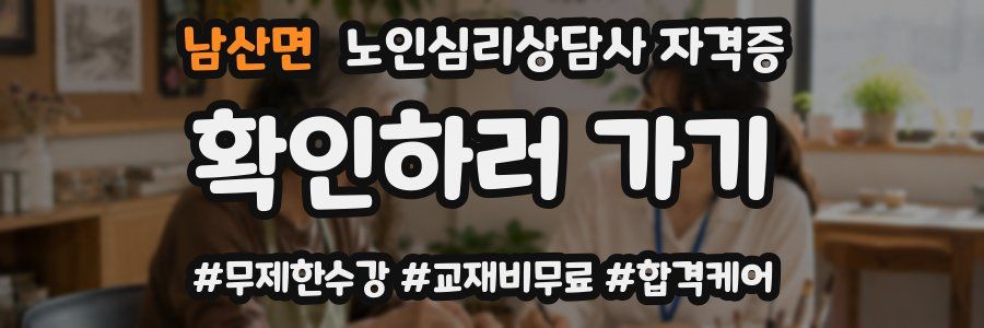 남산면 노인 심리 상담사 자격증