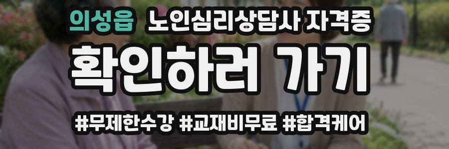 의성읍 노인 심리 상담사 자격증