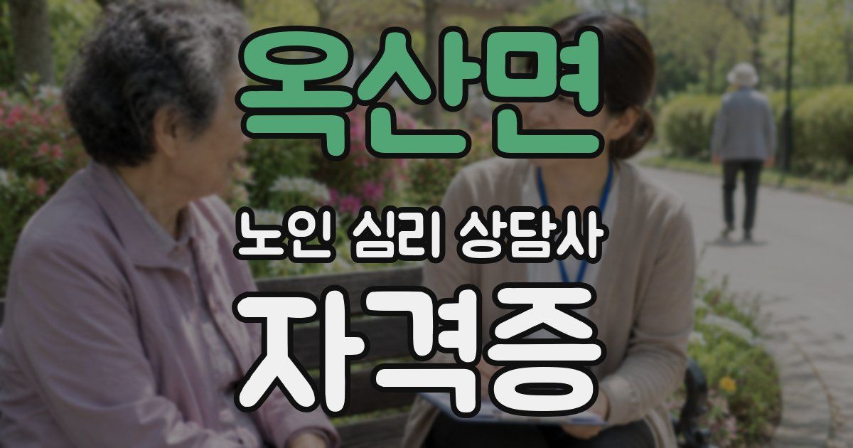 옥산면 노인 심리 상담사 자격증