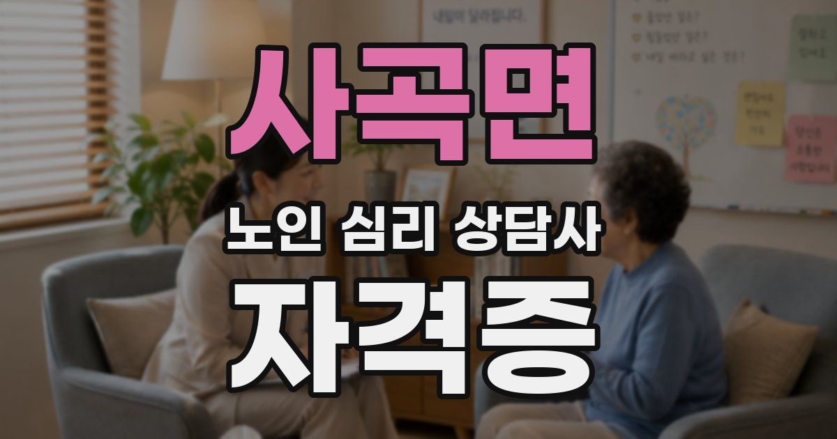 사곡면 노인 심리 상담사 자격증