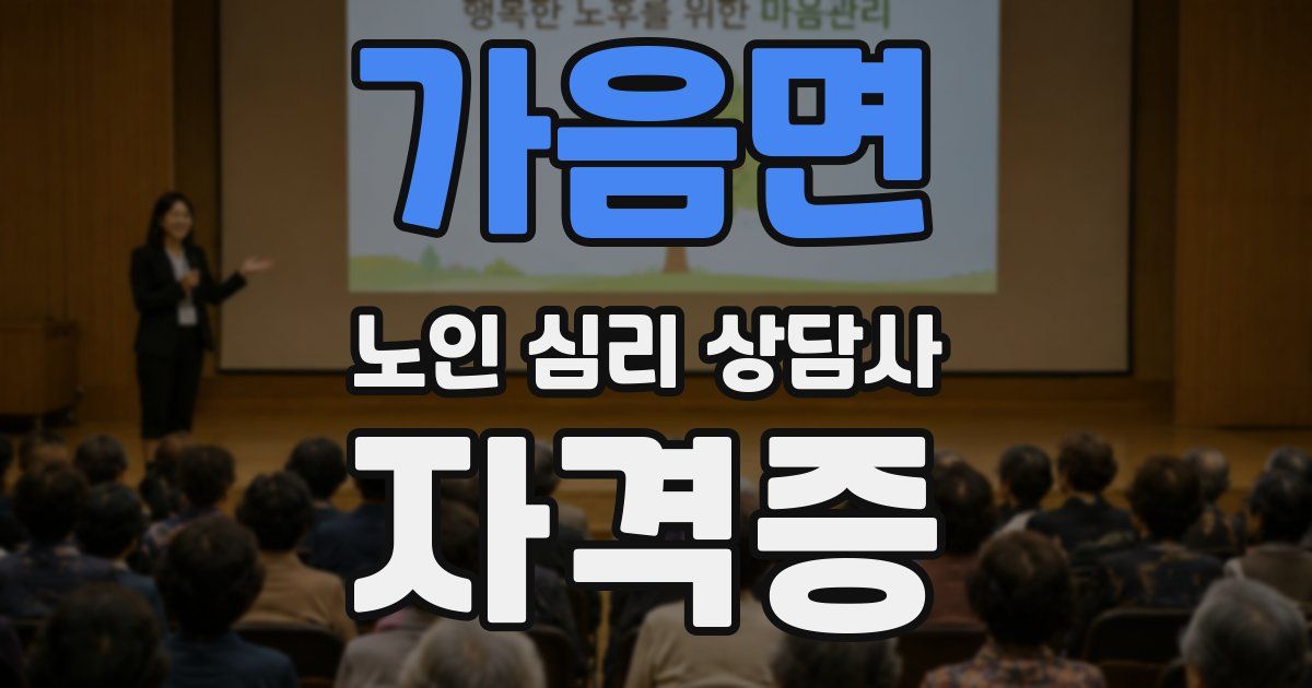 가음면 노인 심리 상담사 자격증