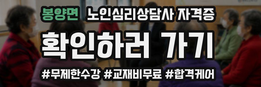 봉양면 노인 심리 상담사 자격증