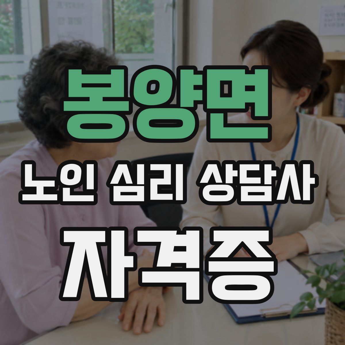봉양면 노인 심리 상담사 자격증