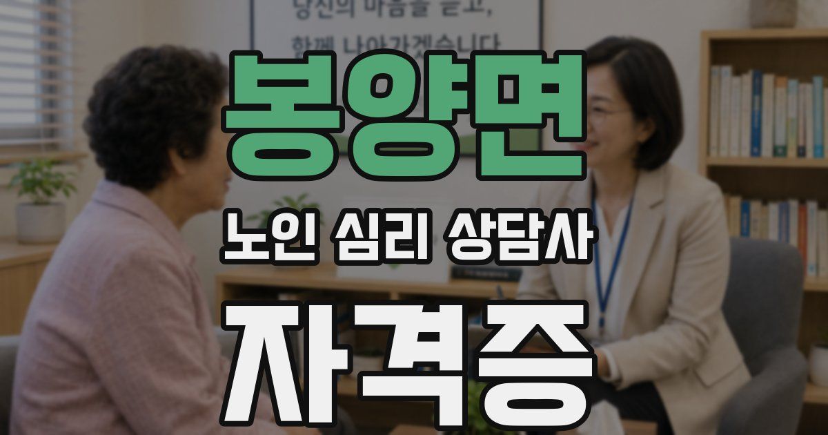 봉양면 노인 심리 상담사 자격증