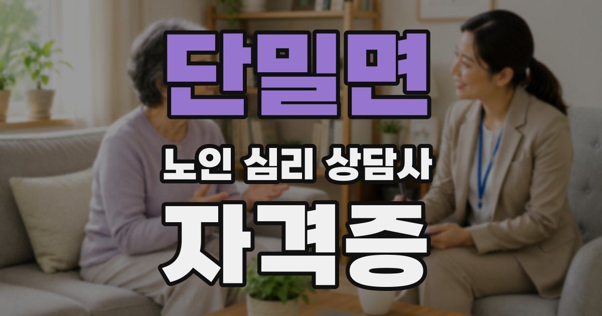 단밀면 노인 심리 상담사 자격증