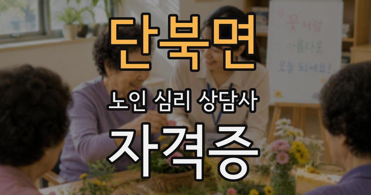 단북면 노인 심리 상담사 자격증