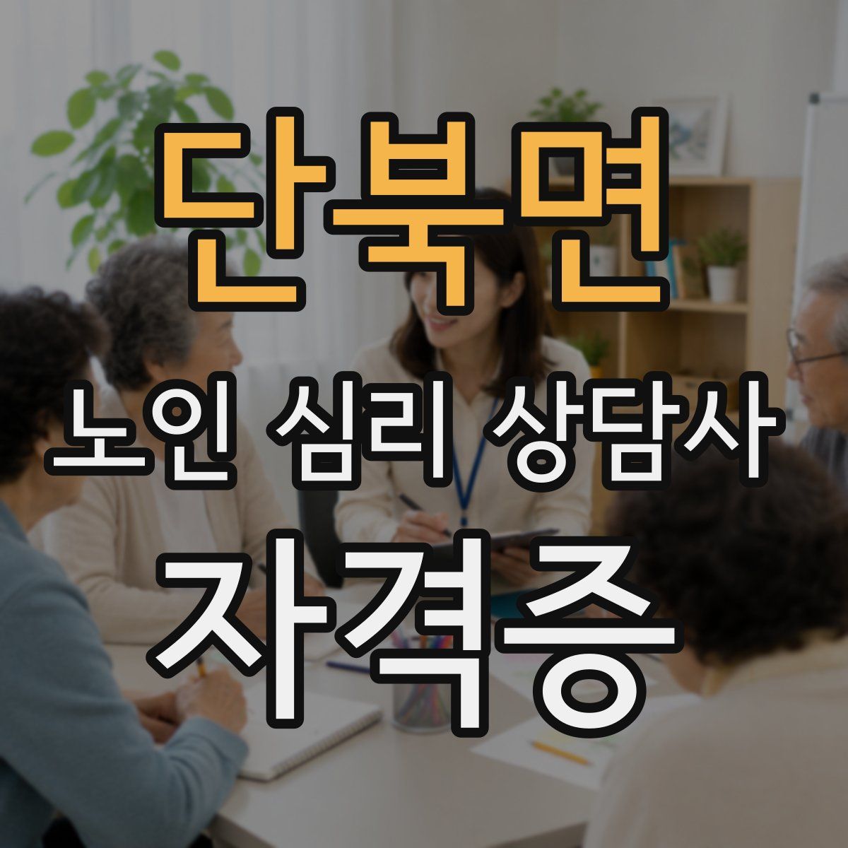 단북면 노인 심리 상담사 자격증