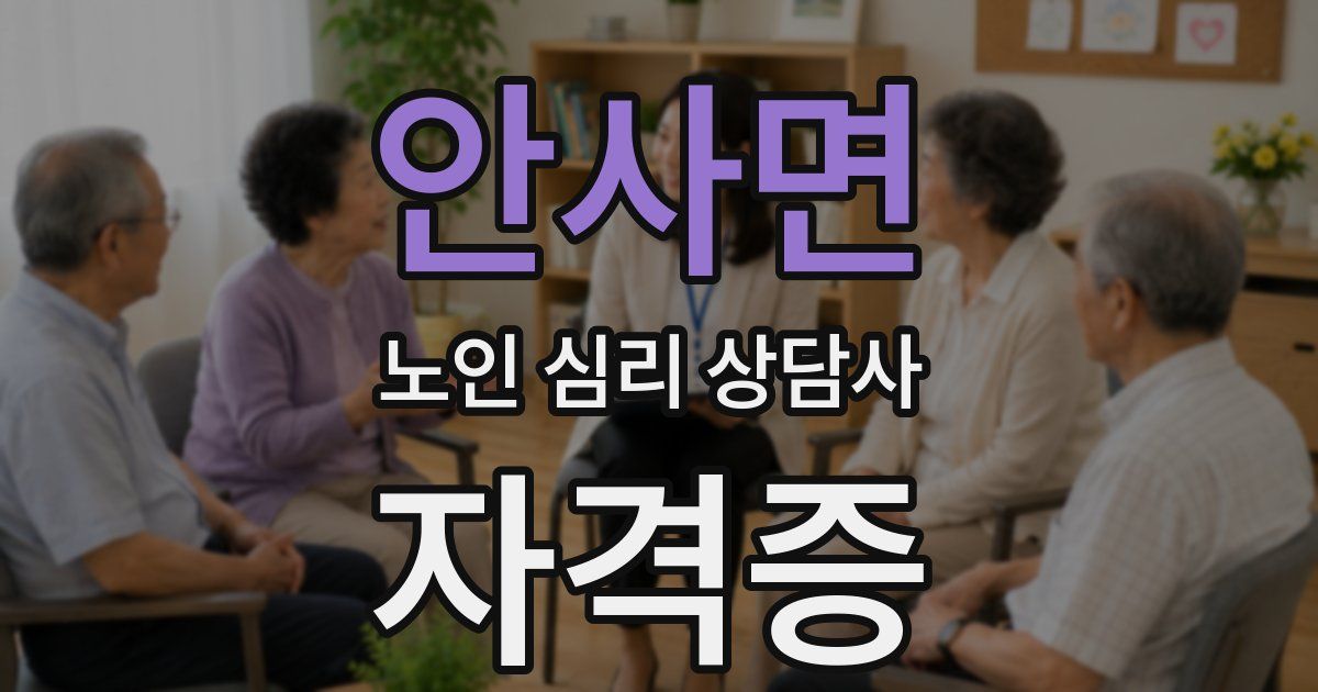 안사면 노인 심리 상담사 자격증