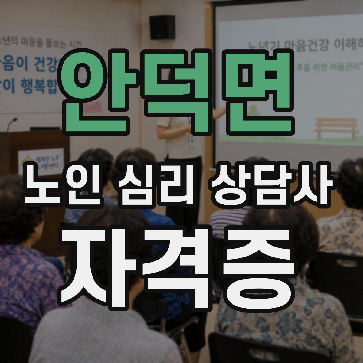 안덕면 노인 심리 상담사 자격증