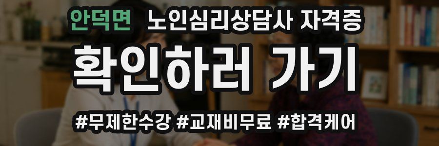 안덕면 노인 심리 상담사 자격증