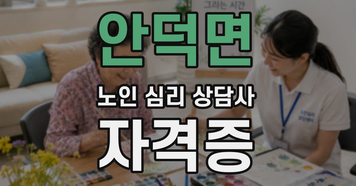 안덕면 노인 심리 상담사 자격증