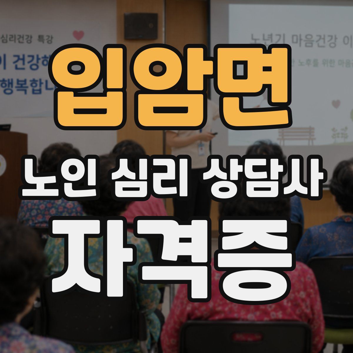 입암면 노인 심리 상담사 자격증