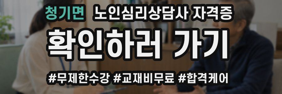 청기면 노인 심리 상담사 자격증