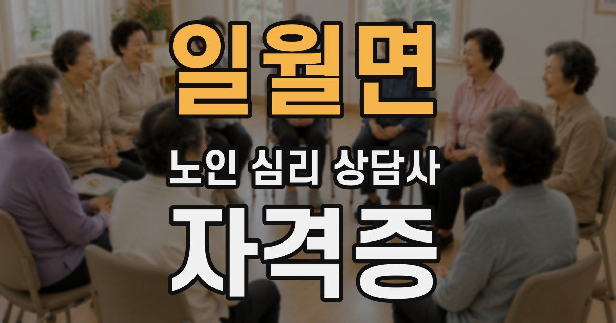 일월면 노인 심리 상담사 자격증