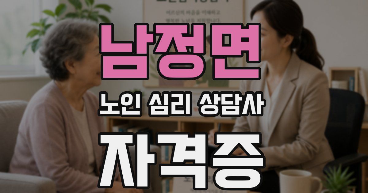 남정면 노인 심리 상담사 자격증