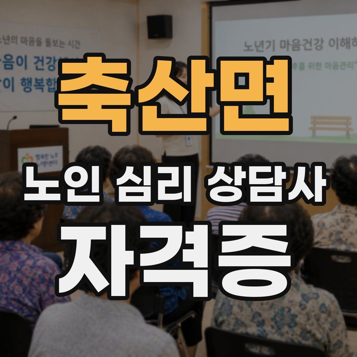 축산면 노인 심리 상담사 자격증