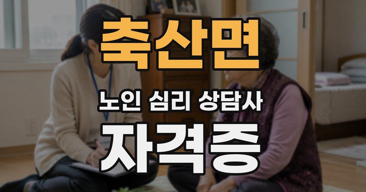 축산면 노인 심리 상담사 자격증