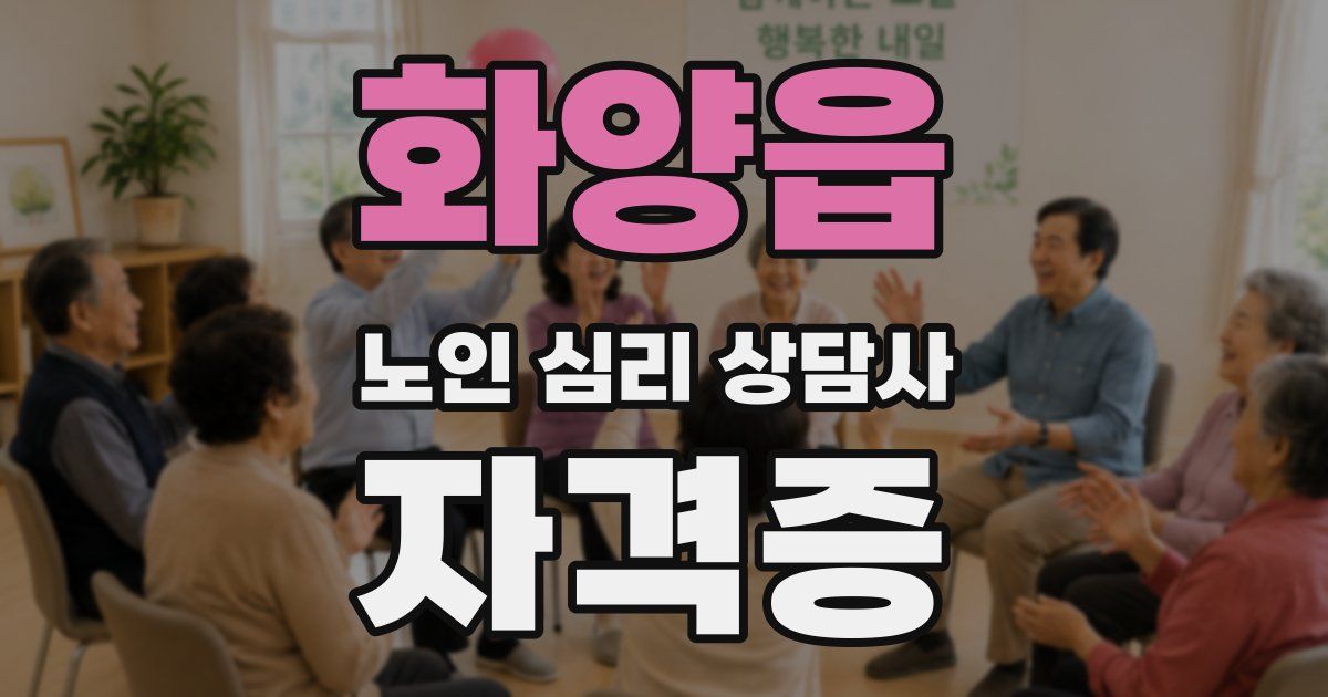 화양읍 노인 심리 상담사 자격증