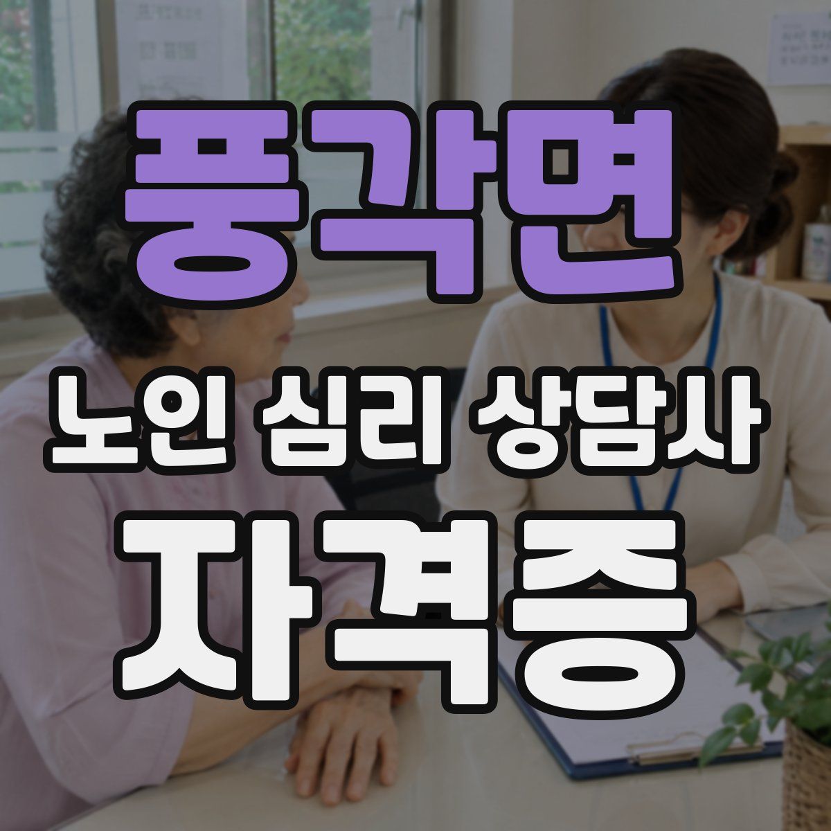 풍각면 노인 심리 상담사 자격증