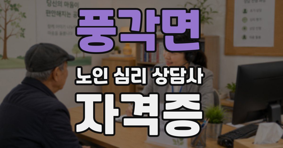 풍각면 노인 심리 상담사 자격증