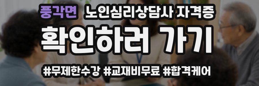 풍각면 노인 심리 상담사 자격증