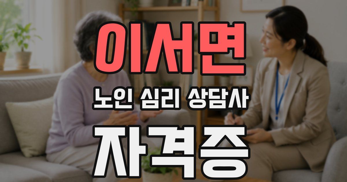 이서면 노인 심리 상담사 자격증