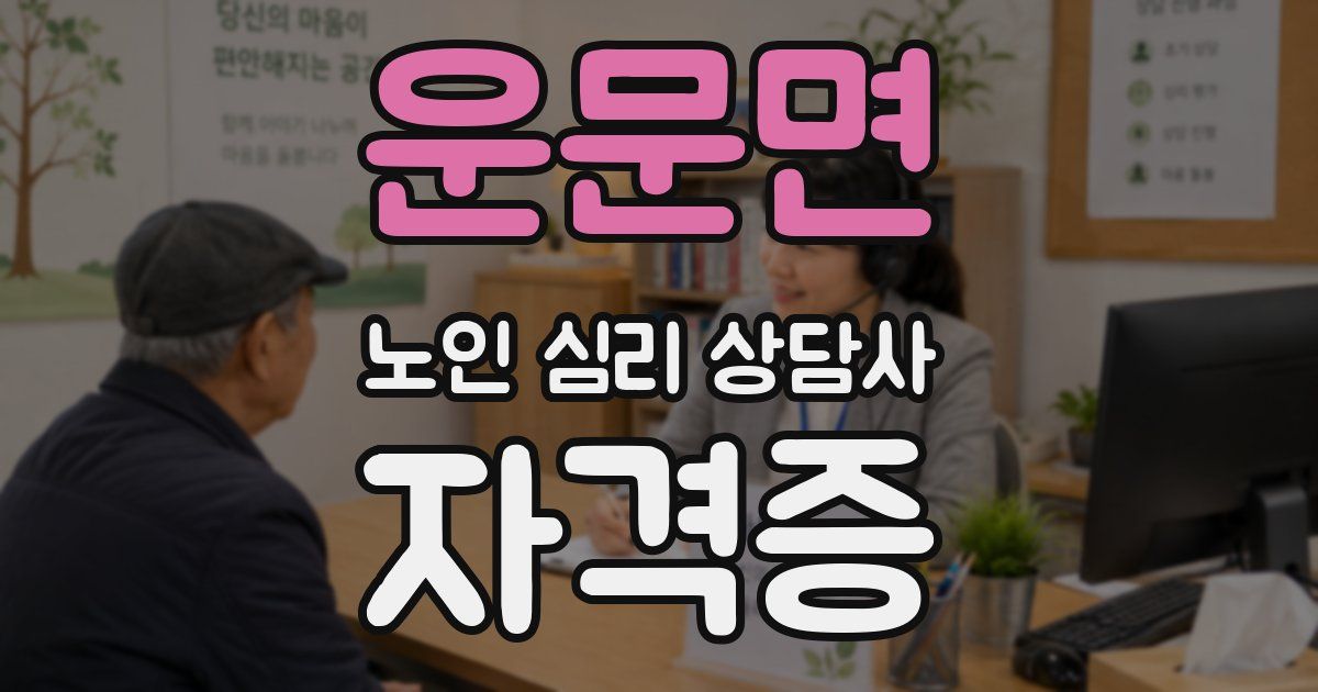 운문면 노인 심리 상담사 자격증