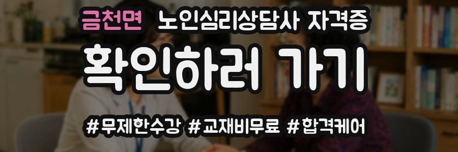금천면 노인 심리 상담사 자격증