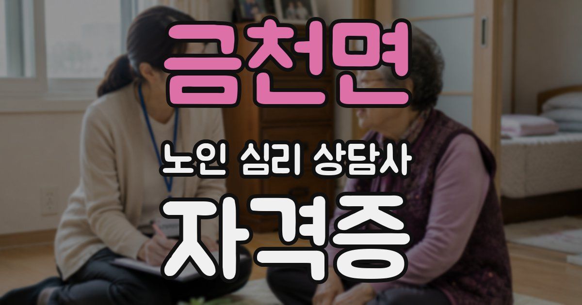 금천면 노인 심리 상담사 자격증