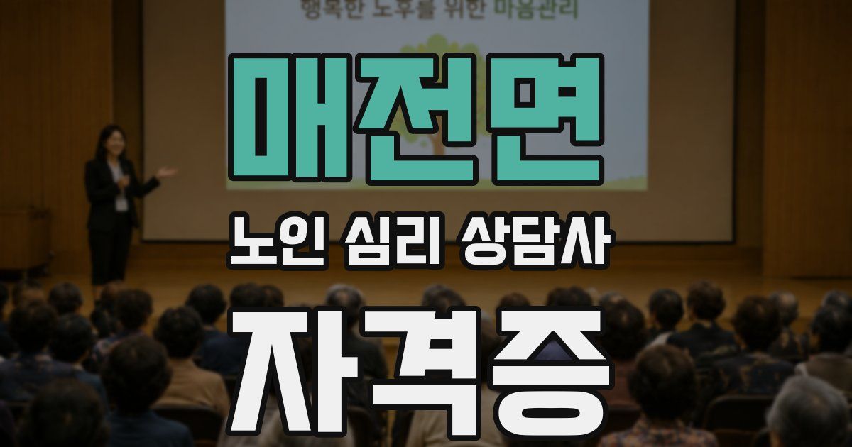 매전면 노인 심리 상담사 자격증