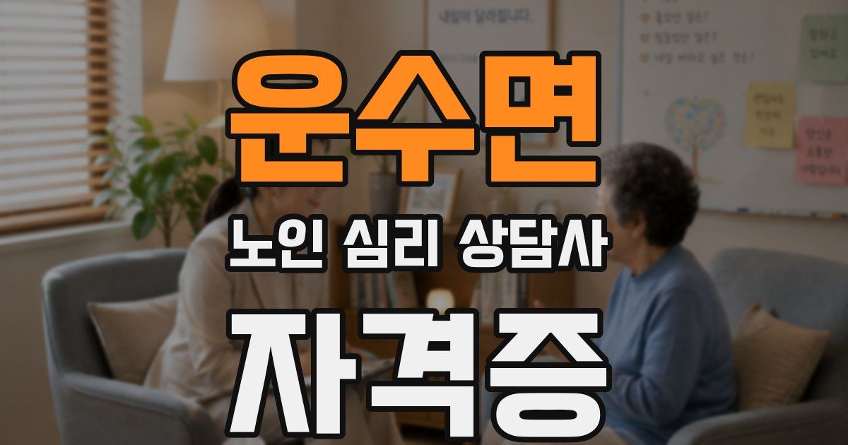 운수면 노인 심리 상담사 자격증