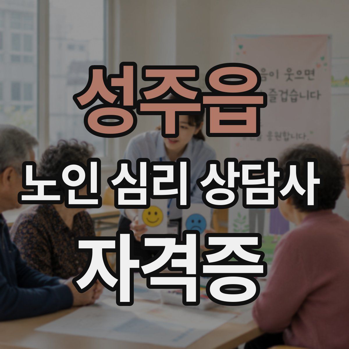 성주읍 노인 심리 상담사 자격증