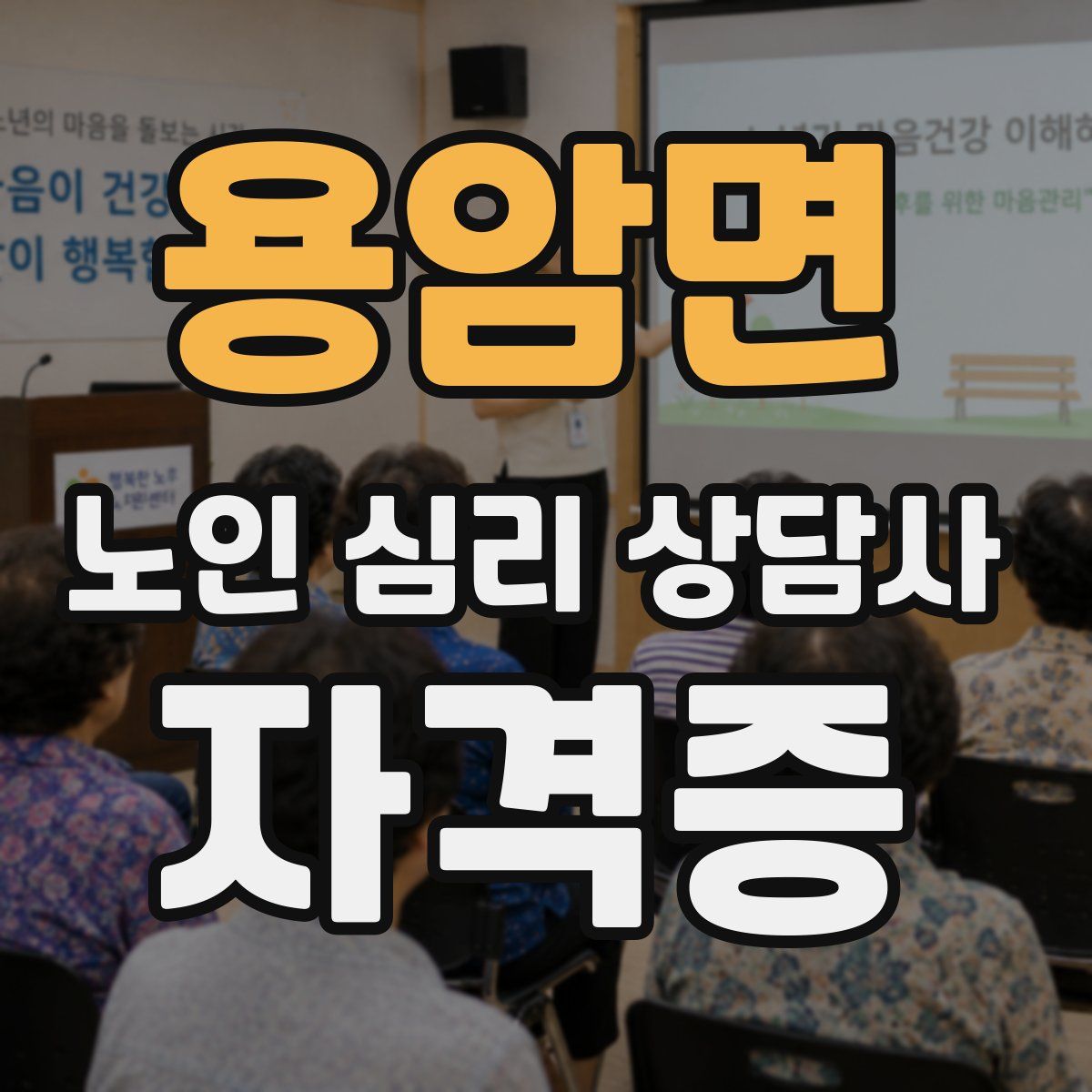 용암면 노인 심리 상담사 자격증