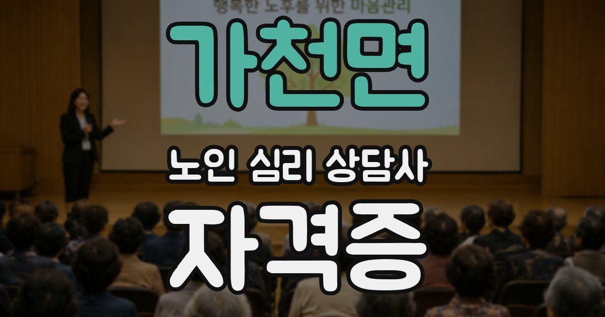 가천면 노인 심리 상담사 자격증