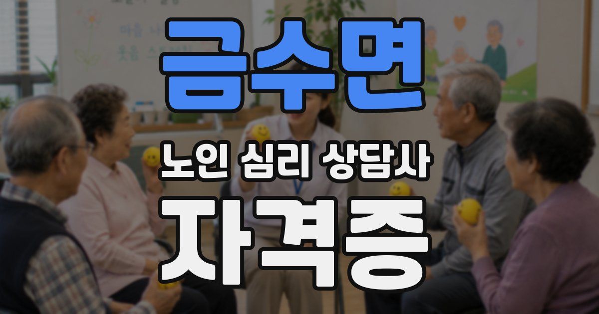 금수면 노인 심리 상담사 자격증