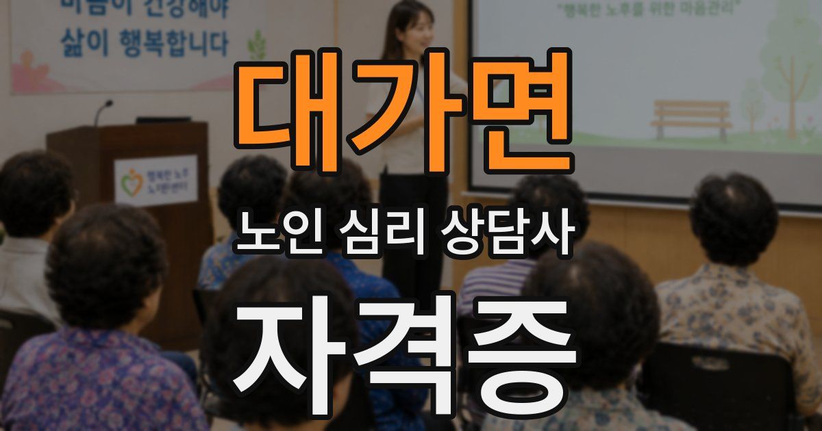 대가면 노인 심리 상담사 자격증